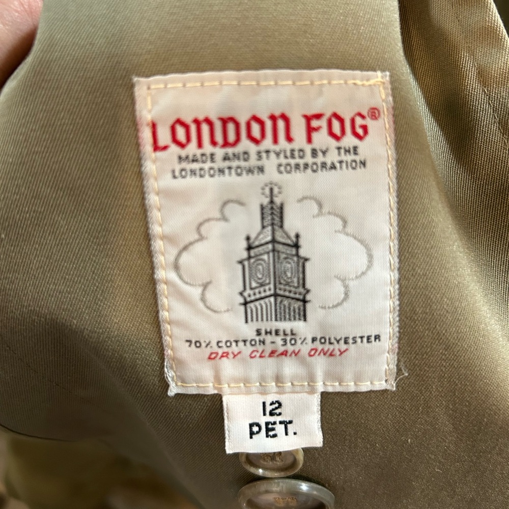 Vintage London Fog Trench Coat Khaki Classic Double Breasted - Picture 7 of 8